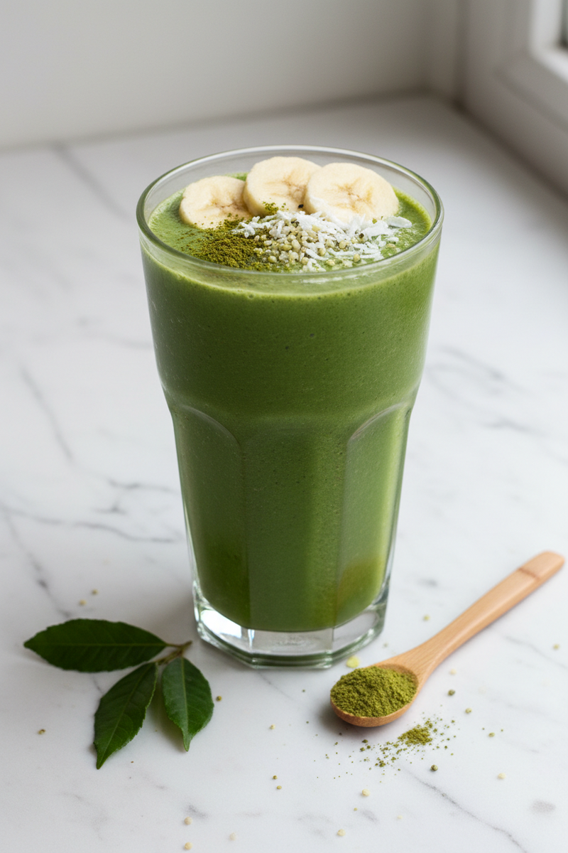 Matcha Banana Kale Smoothie